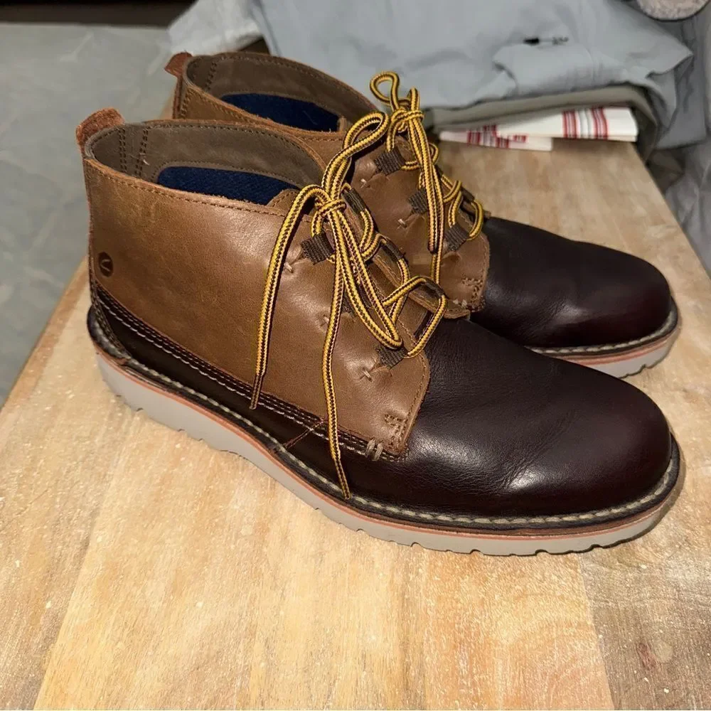 Men’s Clark’s Collection Eastern-mid leather lace up vintage style boots sz 9.5